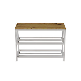 Банкетка універсальна Ferrum-decor Слайм 45x63x26 білий ДСП Дуб Артізан 16мм (XK00009)