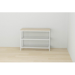 Банкетка універсальна Ferrum-decor Слайм 45x63x26 білий ДСП Дуб Сонома 16мм (XK00010)