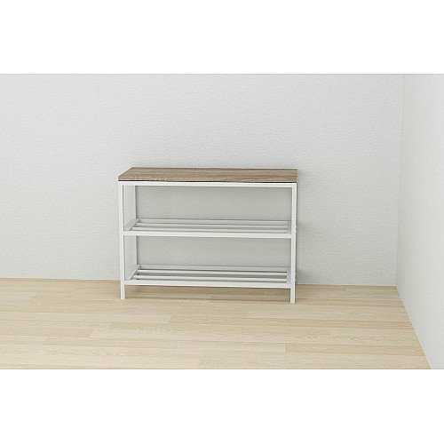 Банкетка універсальна Ferrum-decor Слайм 45x63x26 білий ДСП Дуб Сонома Трюфель 16мм (XK00011)