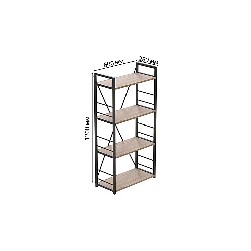 Этажерка Ferrum-decor Конект 120x60x28 см Дуб Сан-Марино (XK00200)