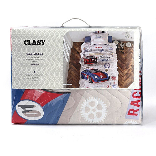 Покрывало подростковое Aran CLASY стеганное хлопковое с наволочкой 180x240 см Garage (1005853)