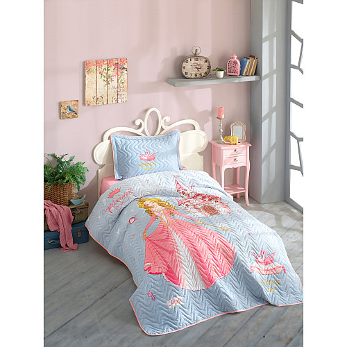 Покривало підліткове Aran CLASY бавовняне стьобане з наволочкою 180x240 Crown (1005862)