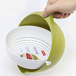 Миска-дуршлаг для ягод MESH STRAINER 2в1 Green (300672GR)