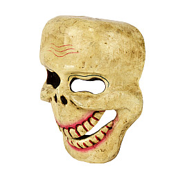 Маска Ручная Работа Непальская Череп 16х13,5х6,5 см Бежевый (25296)