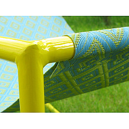 Крісло Шезлонг CRUZO метал Жовтий/Блакитний (kr0001)