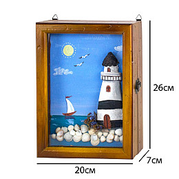 Ключниця Vintage SF Маяк 6 гачків 26х20х7 см Коричневий (24634)