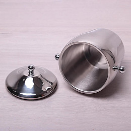 Відро для льоду і шампанського з кришкою з нержавіючої сталі Kamille 1200 мл Хром