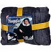 Двостороння толстовка плед халат з капюшоном Huggle Hoodie оверсайз худі зі штучного хутра Чорна