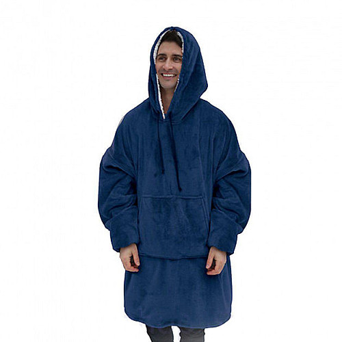 Плед-двостороння толстовка Huggle Hoodie 80х110 см Синій (2993-9107а)