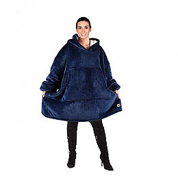 Плед-двостороння толстовка Huggle Hoodie 80х110 см Синій (2993-9107а)