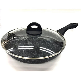 Сковорода с крышкой и мраморным покрытием Benson BN-570 28 см