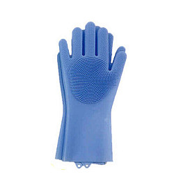 Рукавички силіконові багатофункціональні Kitchen Gloves for washing dishes Blue (do043-hbr)