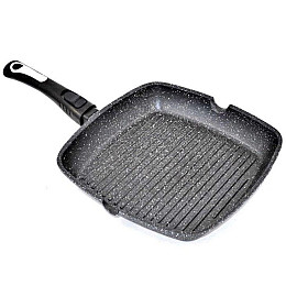 Сковорода гриль із кришкою Benson BN-314 28 см Чорний