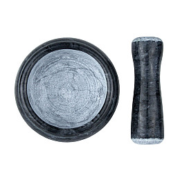 Ступка з маточкою Чорний мармур 4,7х9 см Чорний (26049)