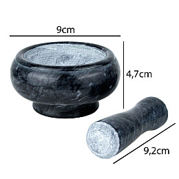 Ступка з маточкою Чорний мармур 4,7х9 см Чорний (26049)