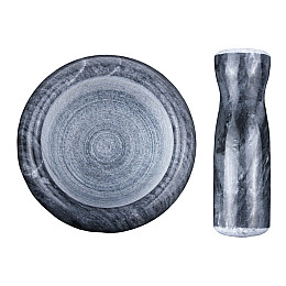 Ступка з маточкою Чорний мармур 8,3х10,7см Чорний (23446)