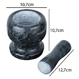 Ступка з маточкою Чорний мармур 10,7х10,7 Чорний (10280)