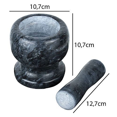 Ступка з маточкою Чорний мармур 10,7х10,7 Чорний (10280)
