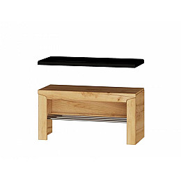 Тумба для обуви с мягким сиденьем Либерти Эверест Дуб Крафт Золотой