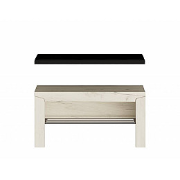 Тумба для обуви с мягким сиденьем Либерти Эверест Дуб Крафт Белый