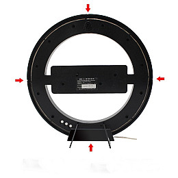 Настільний LED годинник круглий HongC d 31см HC-012 Чорний