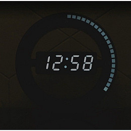 Настільний LED годинник круглий HongC d 31см HC-012 Чорний