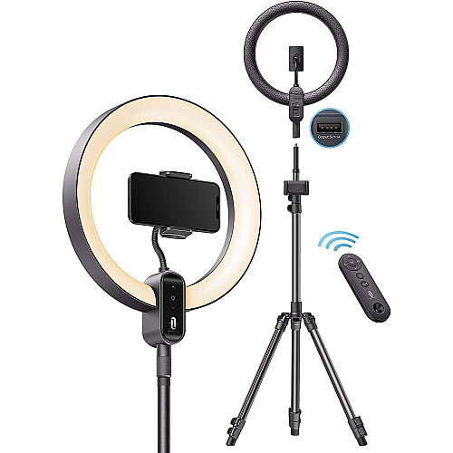 Набор блогера TaoTronics Ring Light, 12'' Ring Light with 78'' Tripod Stand, Dimmable LED Light Outer 24W 6500K (TT-CL025)