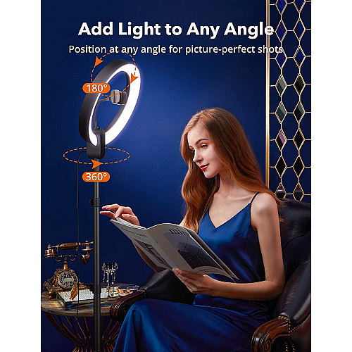 Набор блогера TaoTronics Ring Light, 12'' Ring Light with 78'' Tripod Stand, Dimmable LED Light Outer 24W 6500K (TT-CL025)