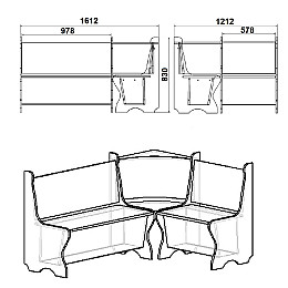 Кухонный уголок KOMPANIT канада Ольха
