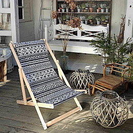 Шезлонг складаний Mine для пляжу Візерунки Чорний (hub_i5lbzd)