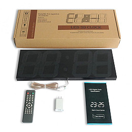 Великий настінний LED годинник CHKOSDA білий в корпусі 45х16 см