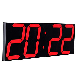 Большие настенные LED часы CHKOSDA Красные в корпусе 45х16 см