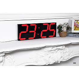 Великий настінний LED годинник CHKOSDA Червоний в корпусі 45х16 см