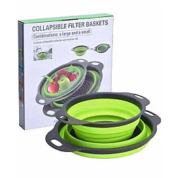 Кошики складні для миття овочів та фруктів Western Digital W86 2 шт Green Gray (do122-hbr)