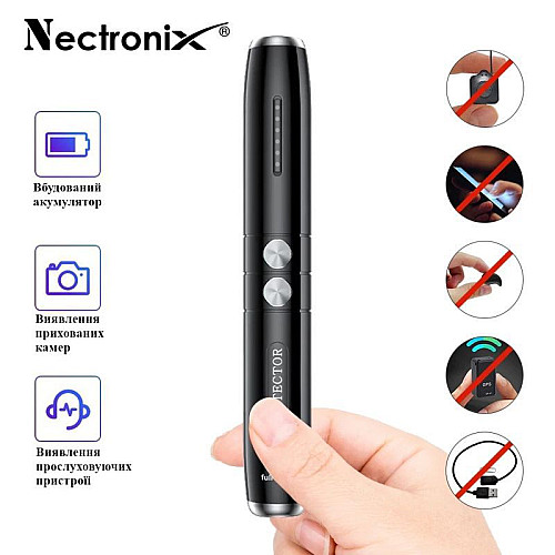 Детектор жучків та прихованих камер, виявник прослуховування Nectronix T8, 1 МГц – 6.5 ГГц, WiFi, у вигляді маркера (100770)
