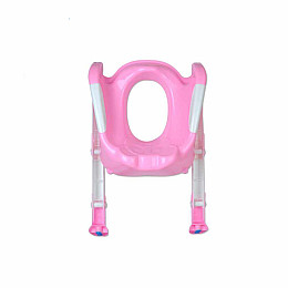 Накладка на унітаз з драбинкою 2 в 1 Baby Assistant DA6815 Рожевий з білим