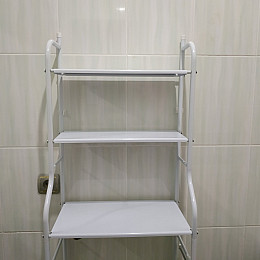 Полиця-стелаж VigohA метал підлогова над унітазом Білий