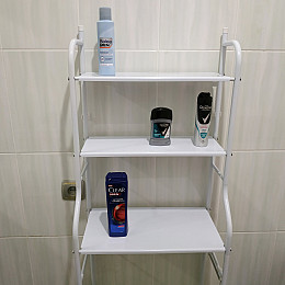 Полиця-стелаж VigohA метал підлогова над унітазом Білий