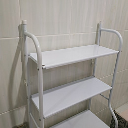 Полиця-стелаж VigohA метал підлогова над унітазом Білий