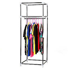 Складной тканевый шкаф для одежды HCX 9974 каркасный с металлическими полками 90/45/160 Серый