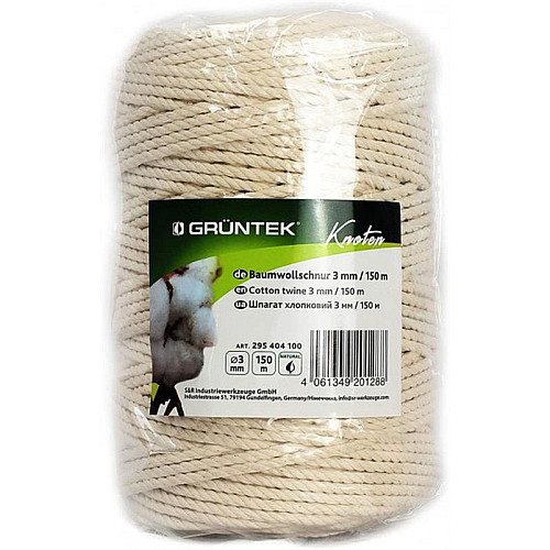 Шпагат хлопковый Gruntek 3 мм х 150 м Белый (295404100)
