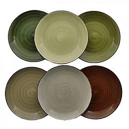 Тарілка керамічна Flora NATURE мікс 19,5 см 45123 6 штук (SKL1434)