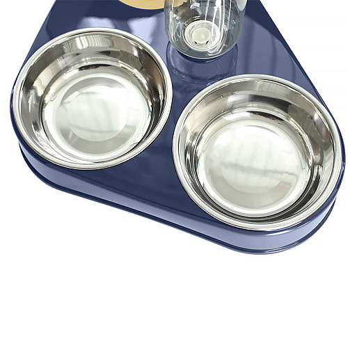 Миска для котів з напувалкою Hoopet 20G0545G Deep Sea потрійна Синій