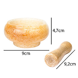 Ступка з маточкою Ручна Робота натуральний камінь 9х9х4,7см Бежевий (26853)