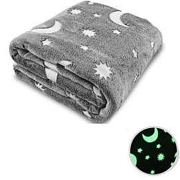 Плед светящийся в темноте Magic Blanket Серый 120 х 165 см (BL27304G)