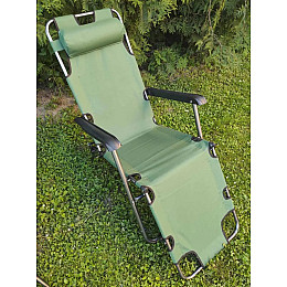 Шезлонг UKC 65х90х182 см Зелений