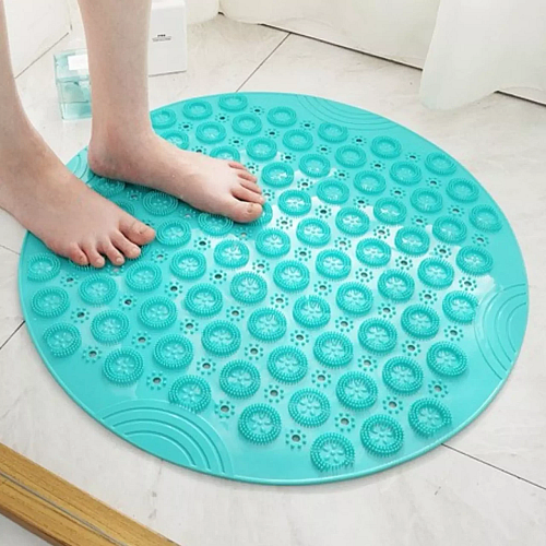 Круглый нескользящий коврик UKC Massage foot rad для душа Мятный