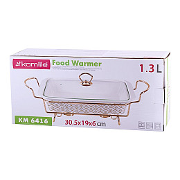 Марміт керамічний Kamille 1.3л зі скляною кришкою KM 6416