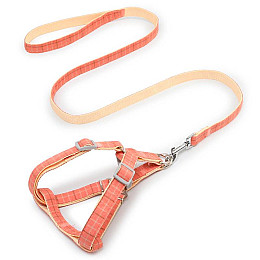 Шлея для собак с поводком с регулировкой размера Pipitao Cage 1х120 см Peach (8919-35955)