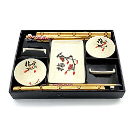 Сервіз для суші None Сакура з ієрогліфом 2 особи 39х27,5х5,5 см (DN34282J)